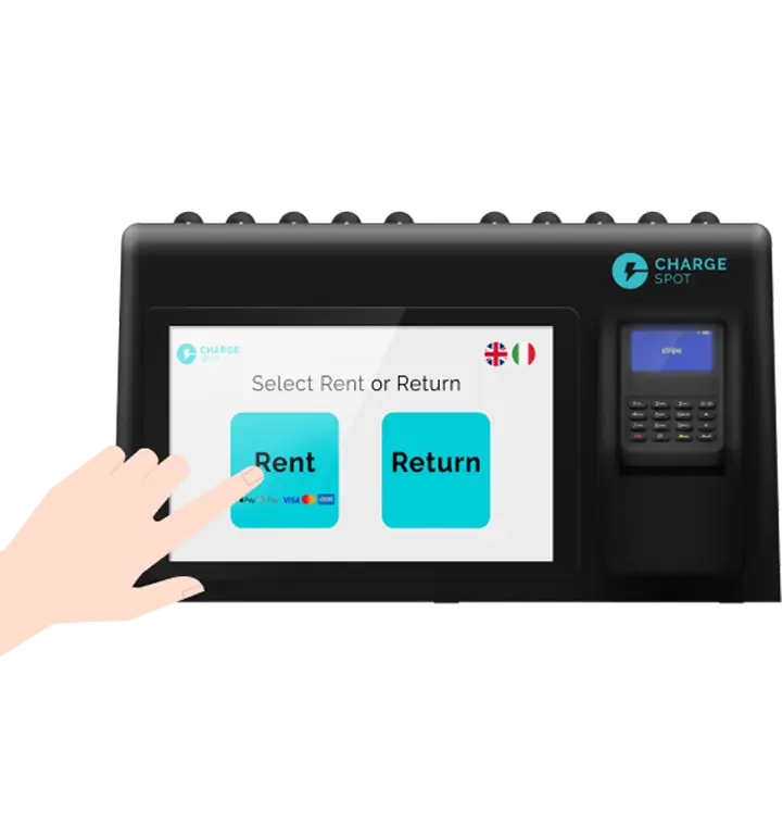 Touch "Rent" on the screen